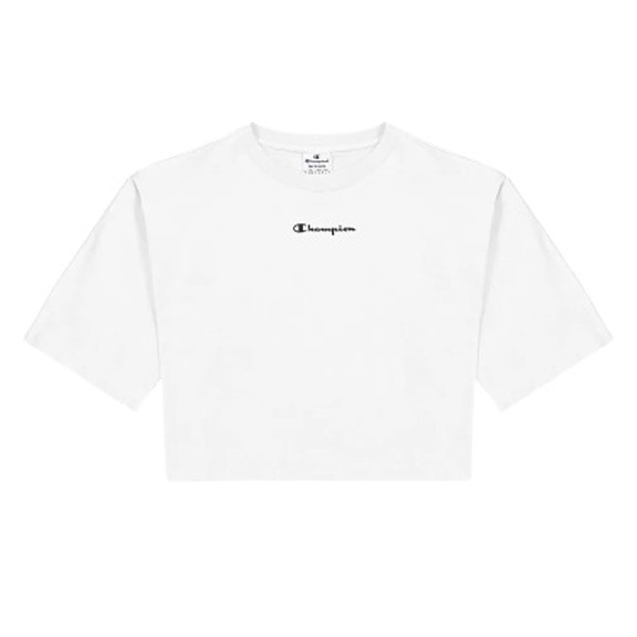 Champion Wm ́s Cropped Back Script Logo T-Shirt "White"