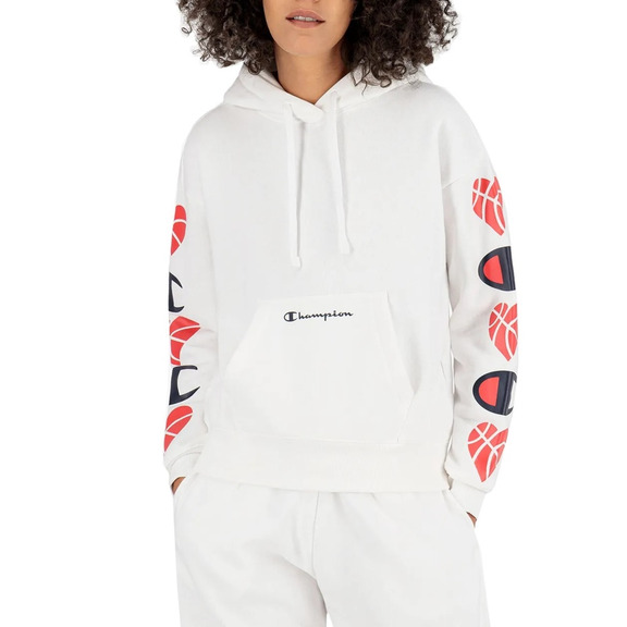 Champion Wm ́s Legacy Logo Ärmel Love Hoodie "White"