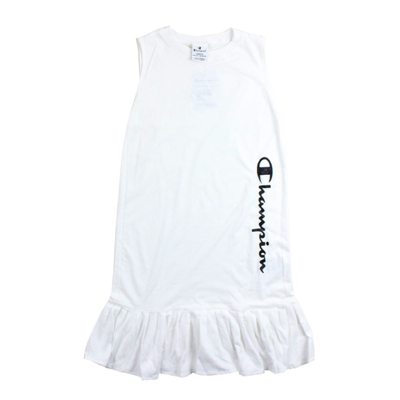 Champion Junge Mädchen Script Vertical Logo Kleid Tank "Weiß"