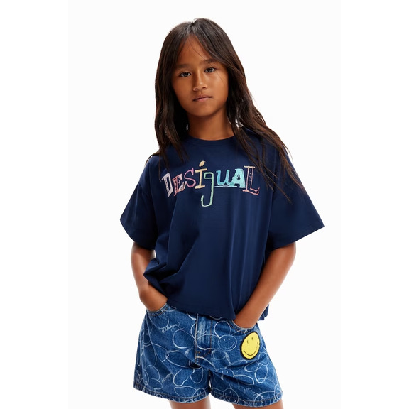 Desigual Girls Mehrfarbig Logo T-Shirt "Marine"