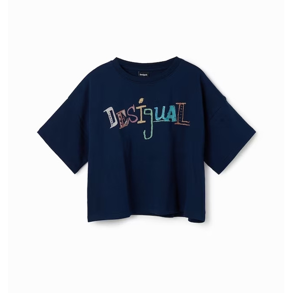 Desigual Girls Mehrfarbig Logo T-Shirt "Marine"