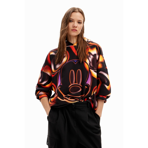 Desigual Oversize Mickey Maus Sweatshirt "Black-Orange"
