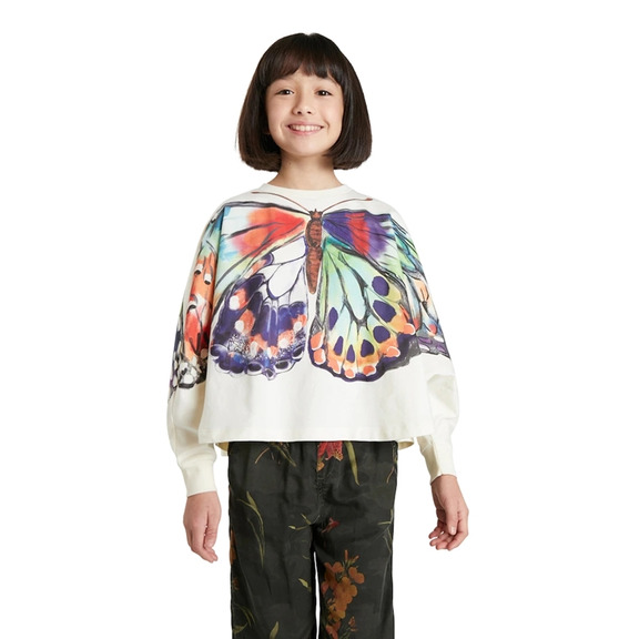 Desigual Girls Oversize Sweatshirt Schmetterling