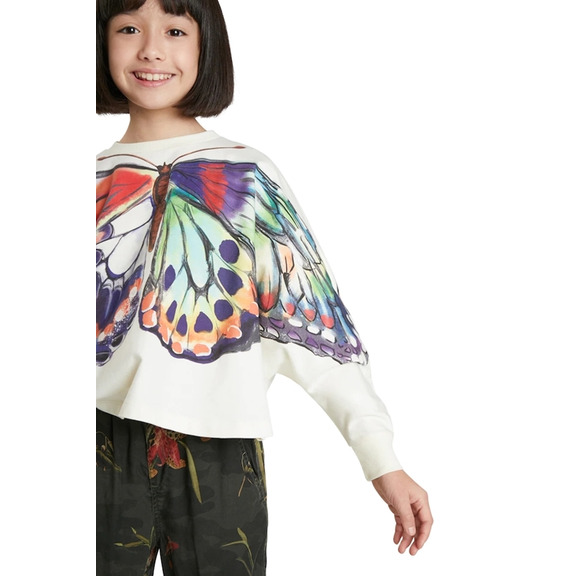 Desigual Girls Oversize Sweatshirt Schmetterling