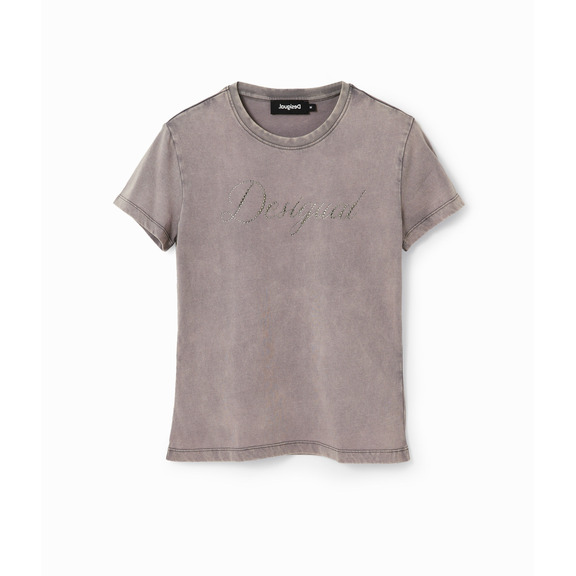Desigual Slim Strass T-Shirt "Gray"