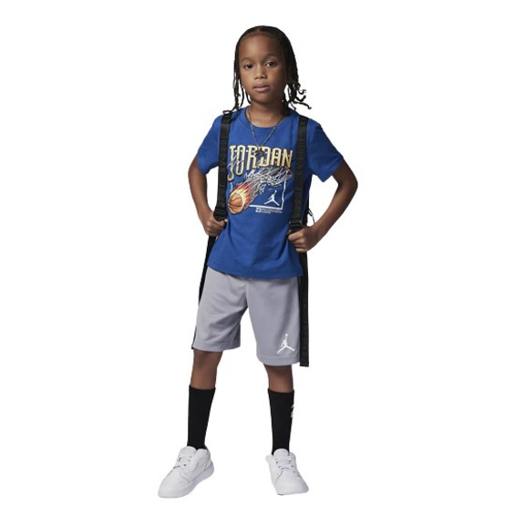 Set Jordan Infants JDB Court Air Tee + Short Mesh Set "Cemen Grey-True Blue"