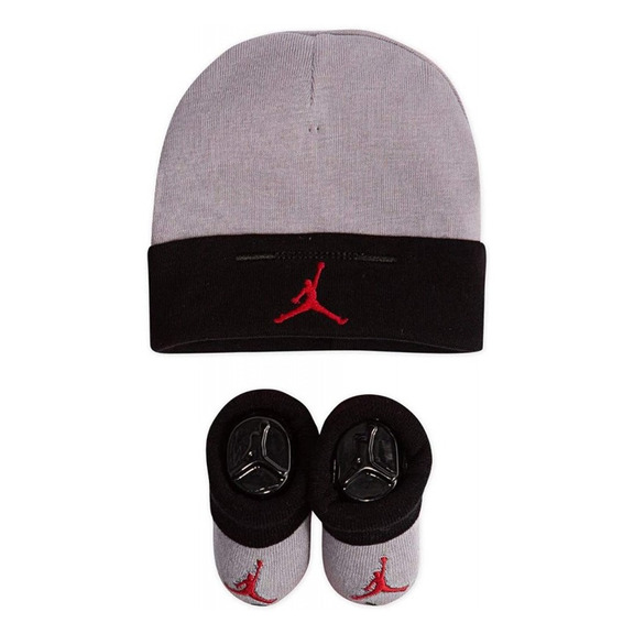 Jordan Infants Jumpman Basic Hat und Bootie Combo 2pc "Grey-Black"
