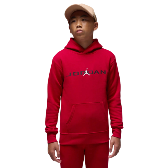 Jordan Kids Baseline Pullover Hoodie "Gym Red"