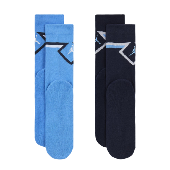 Jordan Kids Diamond High Crew Socks (2 Pairs) "University Blue-Navy"