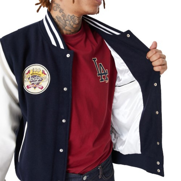 Neue Era MLB L.A Dodgers Large Logo Varsity Jacket "Navy"