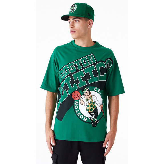 Neue Era NBA Boston Celtics Großes Wordmark überdimensionales T-Shirt