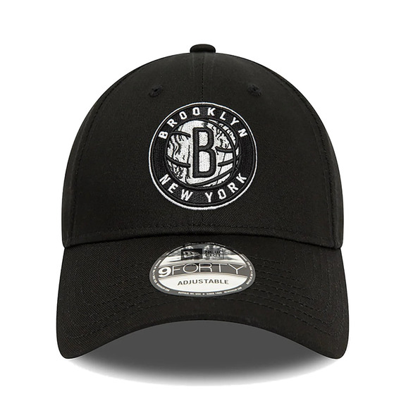 Neue Era NBA Brooklyn Netze Infill Schwarz 9FORTY Einstellbare Kappe