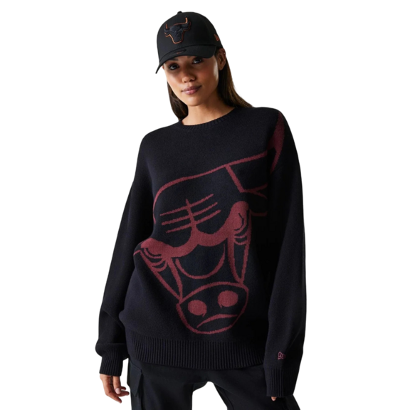 New Era NBA Chicago Bulls Knit Oversized Sweater "Black"