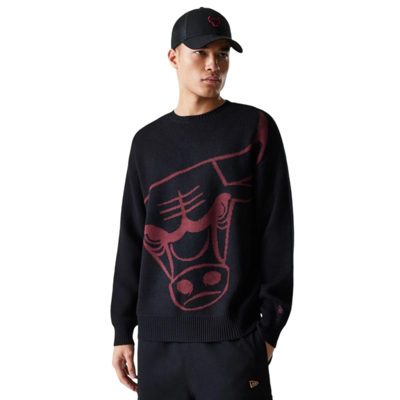 New Era NBA Chicago Bulls Knit Oversized Sweater "Black"