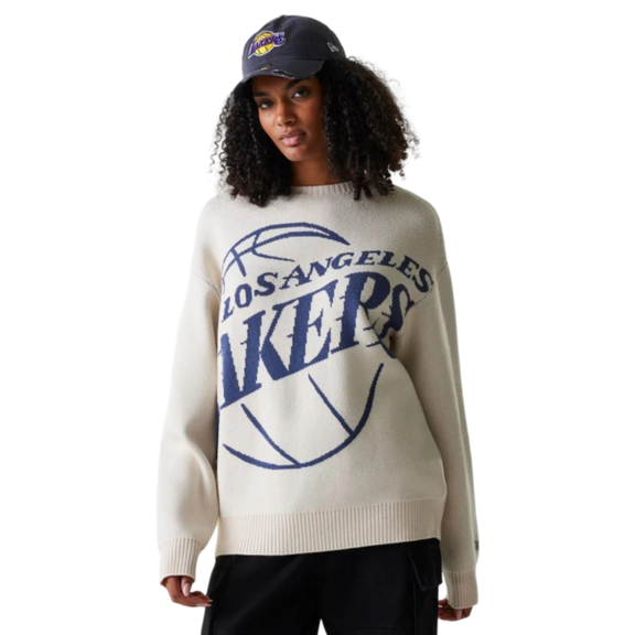 New Era NBA LA Lakers Knit Oversized Sweater "Light Beige"