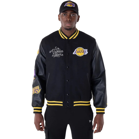 Neue Ära NBA LA Lakers Patch Varsity Jacket "Black"