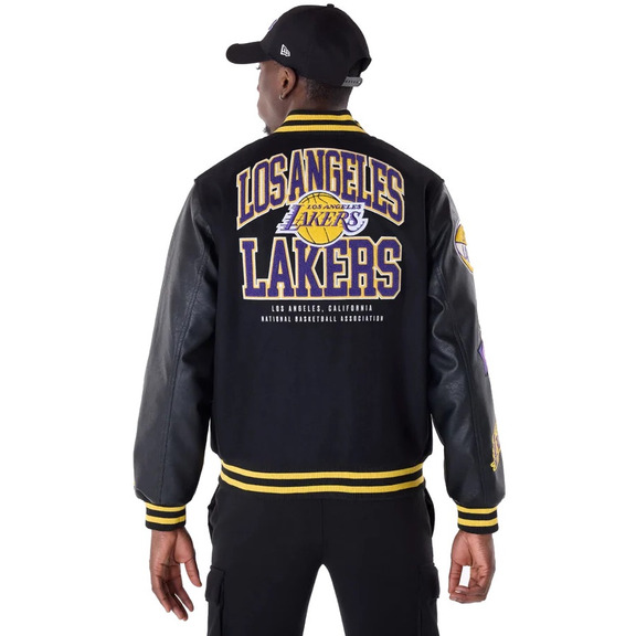 Neue Ära NBA LA Lakers Patch Varsity Jacket "Black"