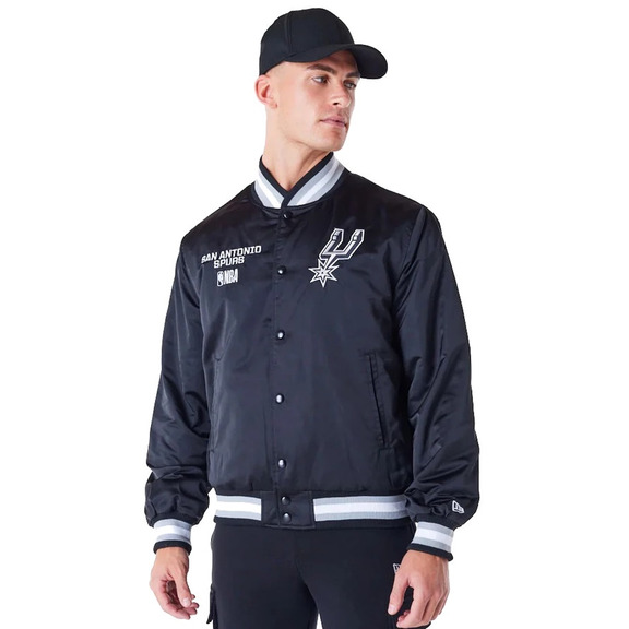 Neue Ära NBA Spurs Satin Bomberjacke "Black"