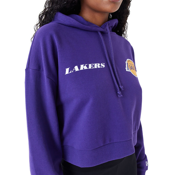 Neu Era NBA Womens L.A Lakers Team Logo Crop Pullover Hoodie