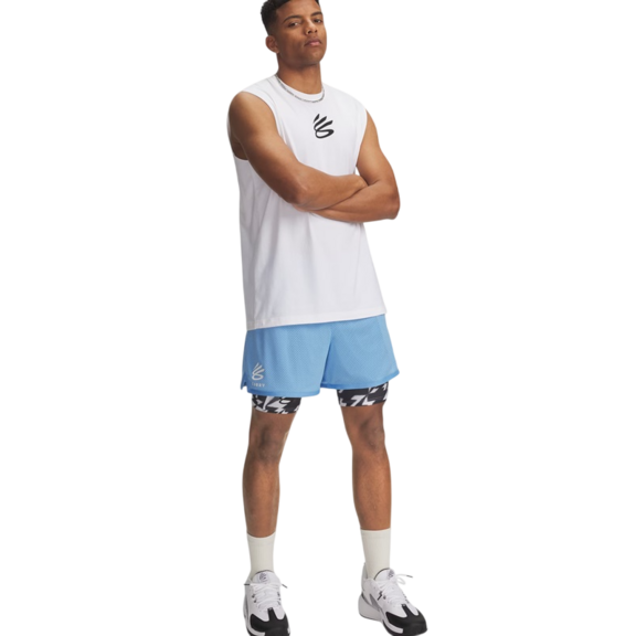 Curry HeatGear® Printed Shorts "White"