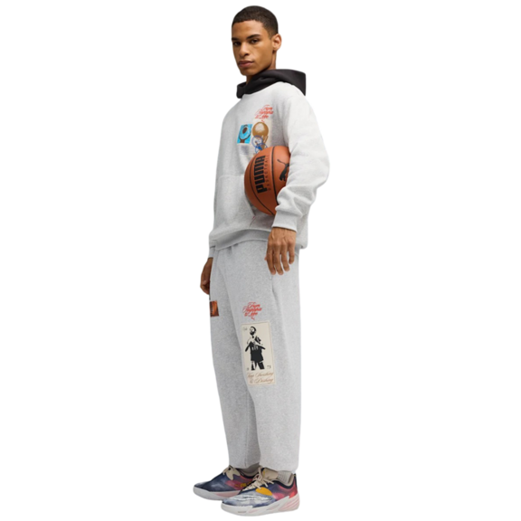 Puma Basketbal Hooptopia Graphic Sweat Pant "Light Gray"