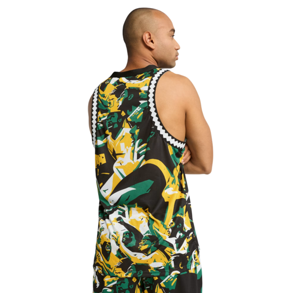Puma Basketball Rival Rage AOP Mesh Tank "Archive Green-AOP