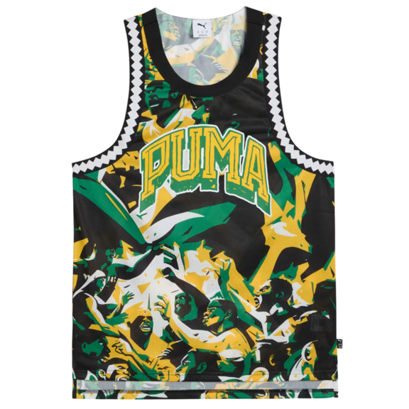 Puma Basketball Rival Rage AOP Mesh Tank "Archive Green-AOP