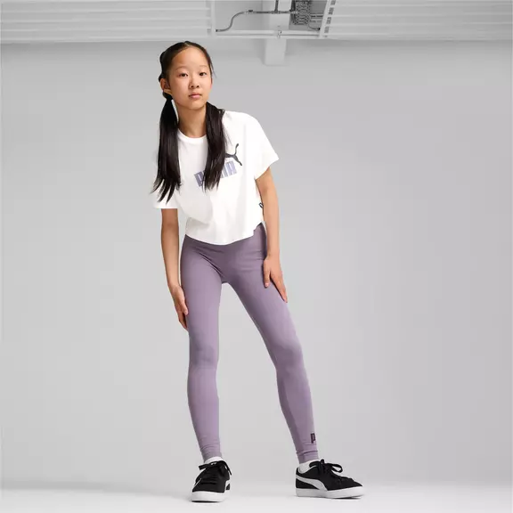 Puma Mädchen Logo gekropft Tee "Weiß"