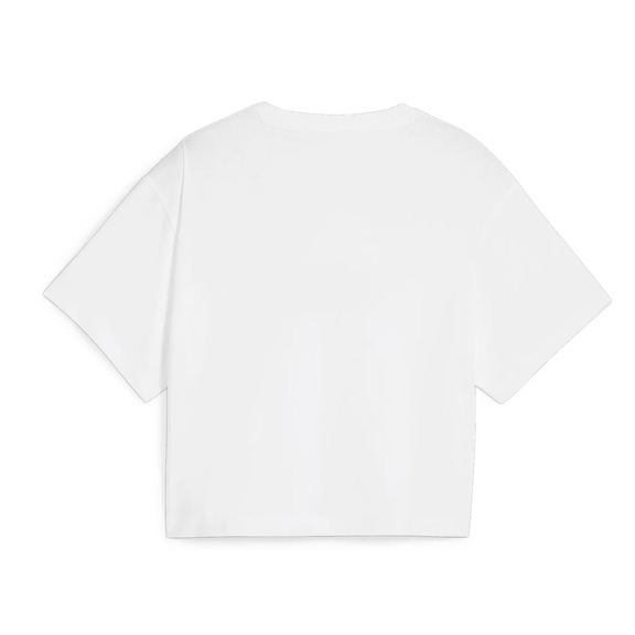 Puma Mädchen Logo gekropft Tee "Weiß"