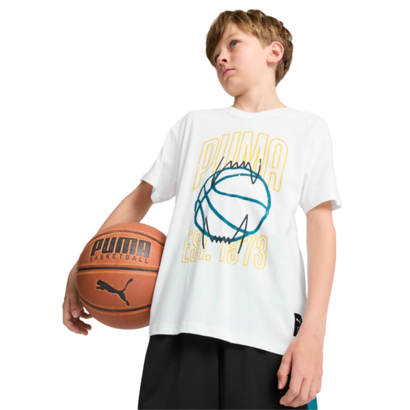 Puma Junior Basketball gewinnen Shot Tee "Weiß"