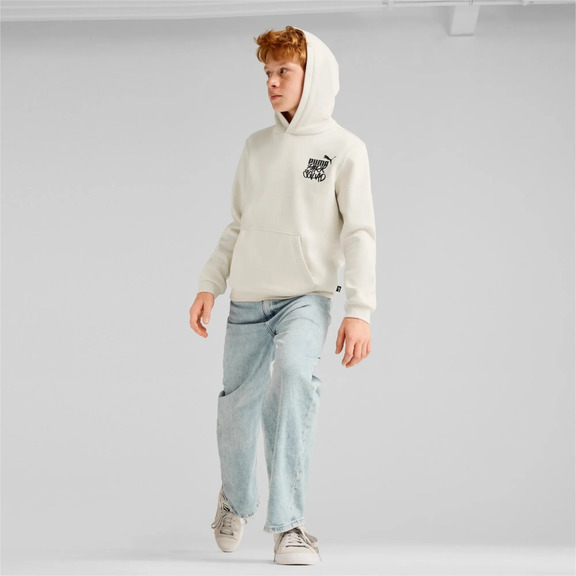 Puma Junior ESS+ MID 90er Hoodie FL B "Alpine Snow"
