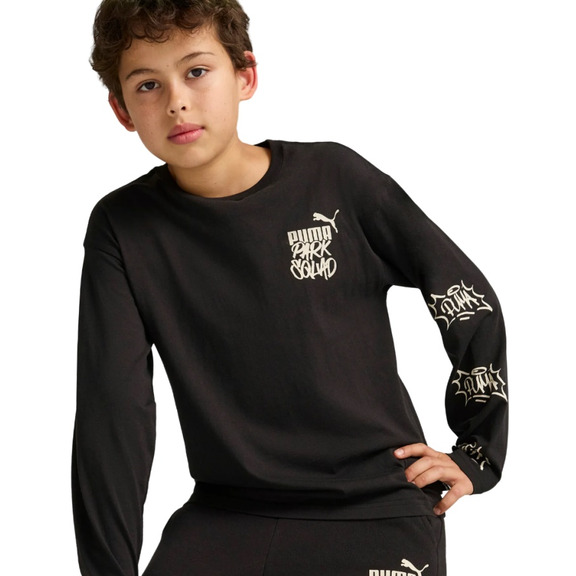 Puma Kinder ESS+ MID 90er LS Tee "Schwarz"