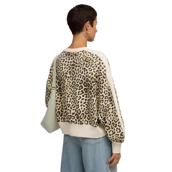 Puma T7 LEO LUXE AOP Over-Oversized Crew TR "Alpine Snow-Ice Coffee"