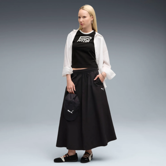 Puma T7 Woven Midi Skirt "Black"