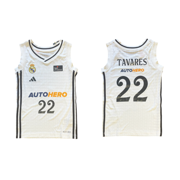 Real Madrid Camiseta Basket Niñ@ 1a Equip 24/25 # 22 TAVARES #