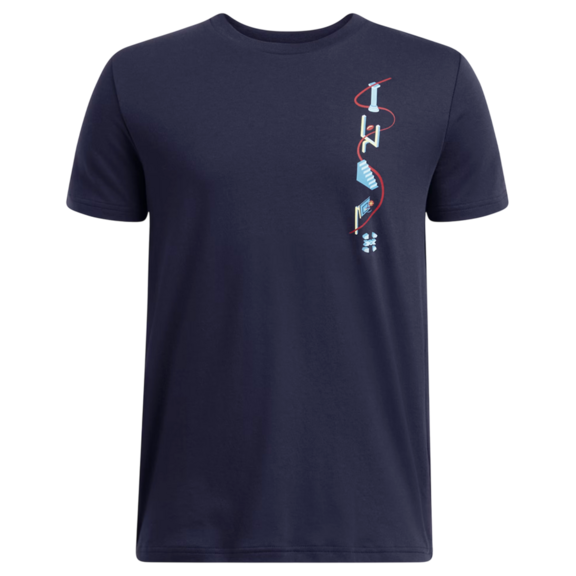 UA Boys´ UA Portal Logo Short Sleeve "Midnight Navy-Ether Blue"