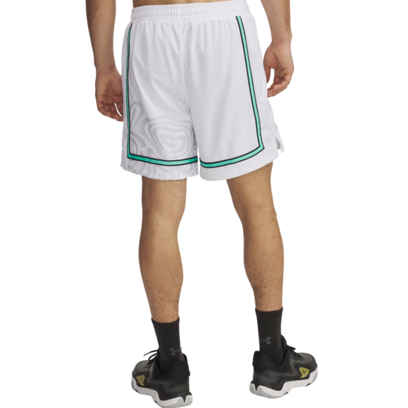 UA Men's Zone Pro 7" Mesh Shorts Printed "White"