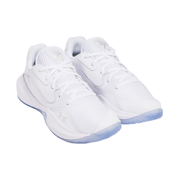 UA Unisex Lockdown 7 Low "White-Metallic Silver"