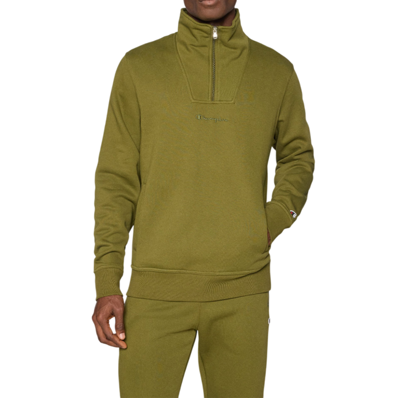 Champion Men’s Half Zip Fleece Sweatshirt Icons "Green"