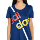 Original Damen Adidas Superstar Linear T-Shirt (marine)