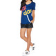 Original Damen Adidas Superstar Linear T-Shirt (marine)