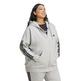 Adidas Essentials 3-Stripes Full-Zip Fleece Hoodie (Plus Size) "Grey"