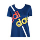 Original Damen Adidas Superstar Linear T-Shirt (marine)