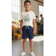 Champion Boys’ T-Shirt and Shorts Set "Cream and Navy"
