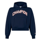 Champion Girls Graphic Logo Main Street Fleece Cropped Hooded "Navy"