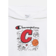 Champion Kids Basketball Maxi Graphic Logo Hoodie "White"