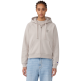 Champion Women’s Shiny Embroidered 'C' Logo Loose Fit Full-Zip Hoodie Sweatshirt "Taupe"