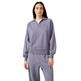 Champion Women's Washed Polo Neck Fleece Sweatshirt Icons "Mauve"