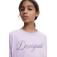 Desigual PLAIN T-SHIRT WITH RHINESTONE LOGO "purple"