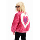 Desigual Girls Quilted Heart Bomber Jacke "Fuchsia"